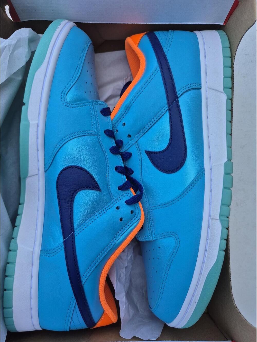Nike Dunk Low Retro Blue Orange Sneakers